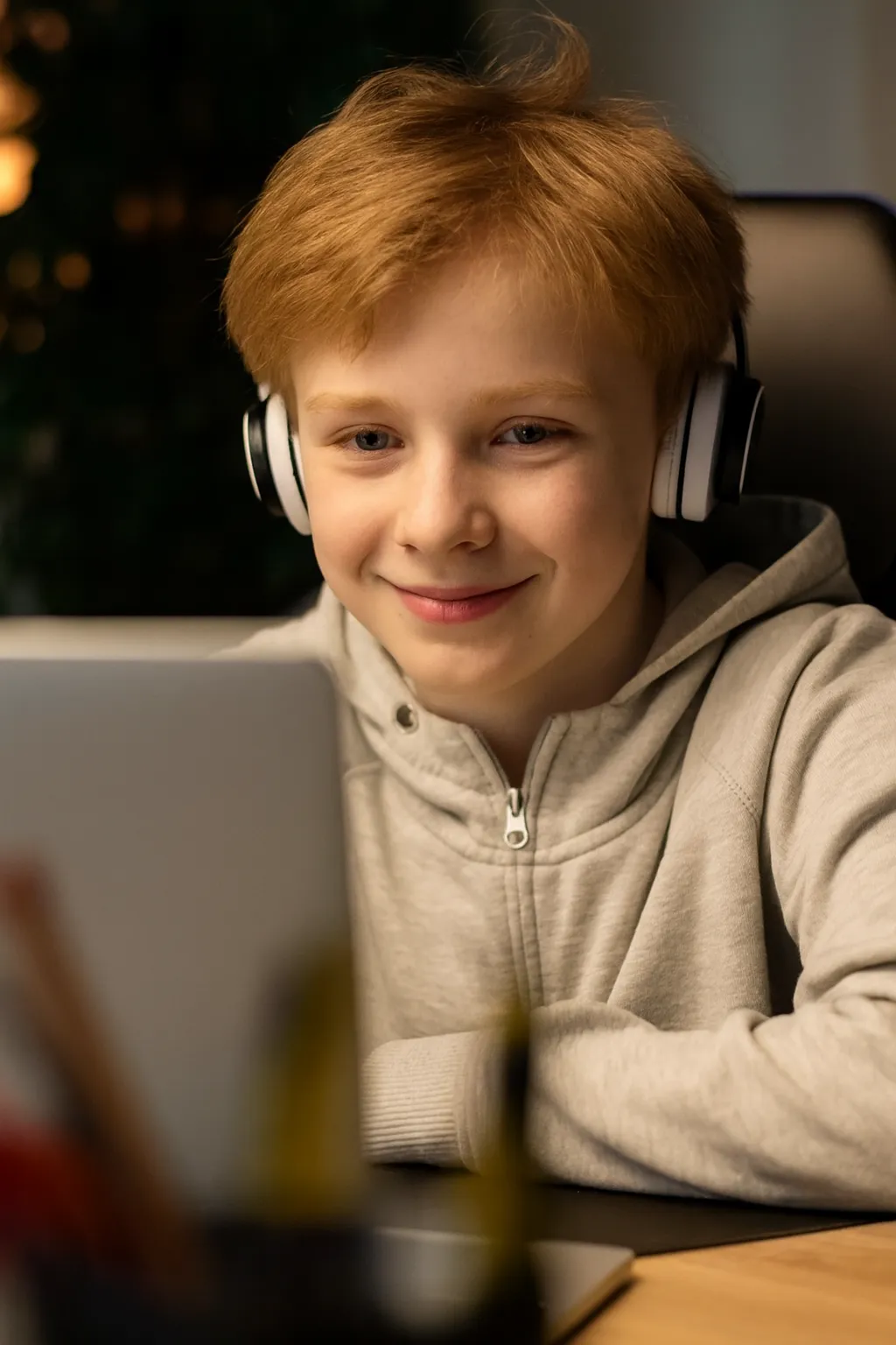 Child using a laptop